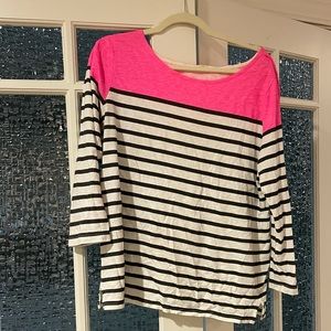 J. Crew Striped Scoopneck Long Sleeve Shirt